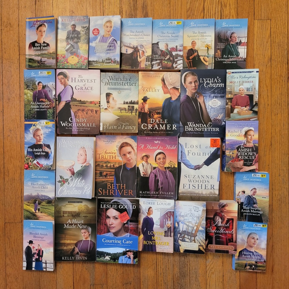 31 Amish Fiction Book Lot Brunstetterβ Woodsmall Fuller Fisher Christian Romance